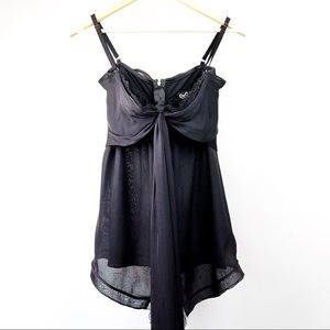 D&G Dolce and Gabbana chiffon silk tie bustier
